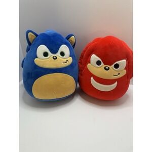 SONIC And KNUCKLES 10" Plush Squishmallow SONIC The Hedgehog 2023 Lot Of 2